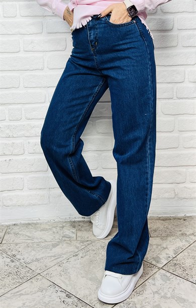 Extra Yüksek Bel Palazzo Jeans Pantolon